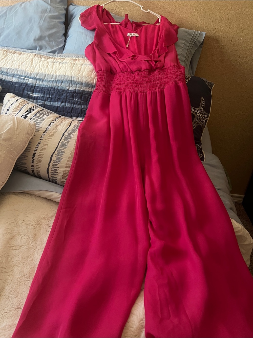 PARKER (REVOLVE)Hot Pink Ruffled Jumpsuit